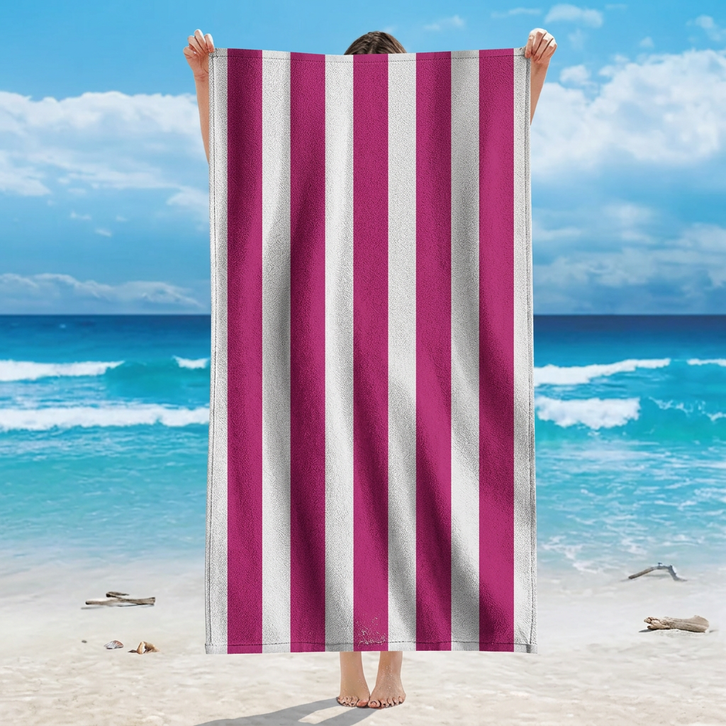 Striped Microfiber Beach Towel